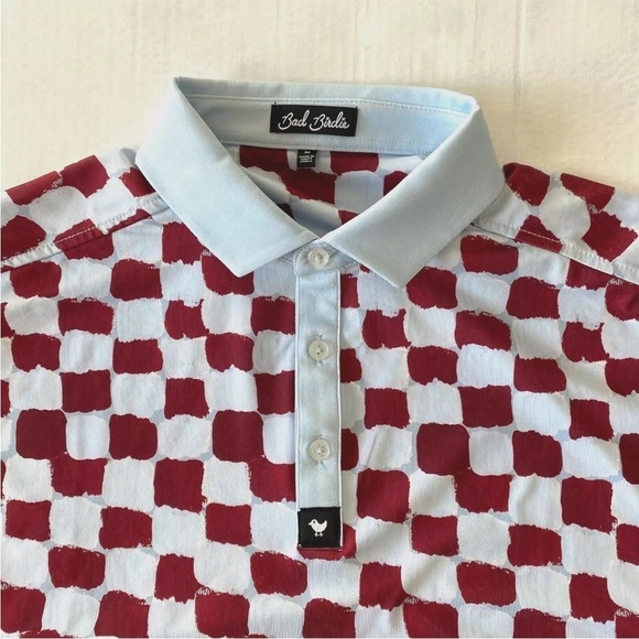Bad Birdie Other - Bad Birdie Mens “Check Mate” Polo Golf Shirt Sz M